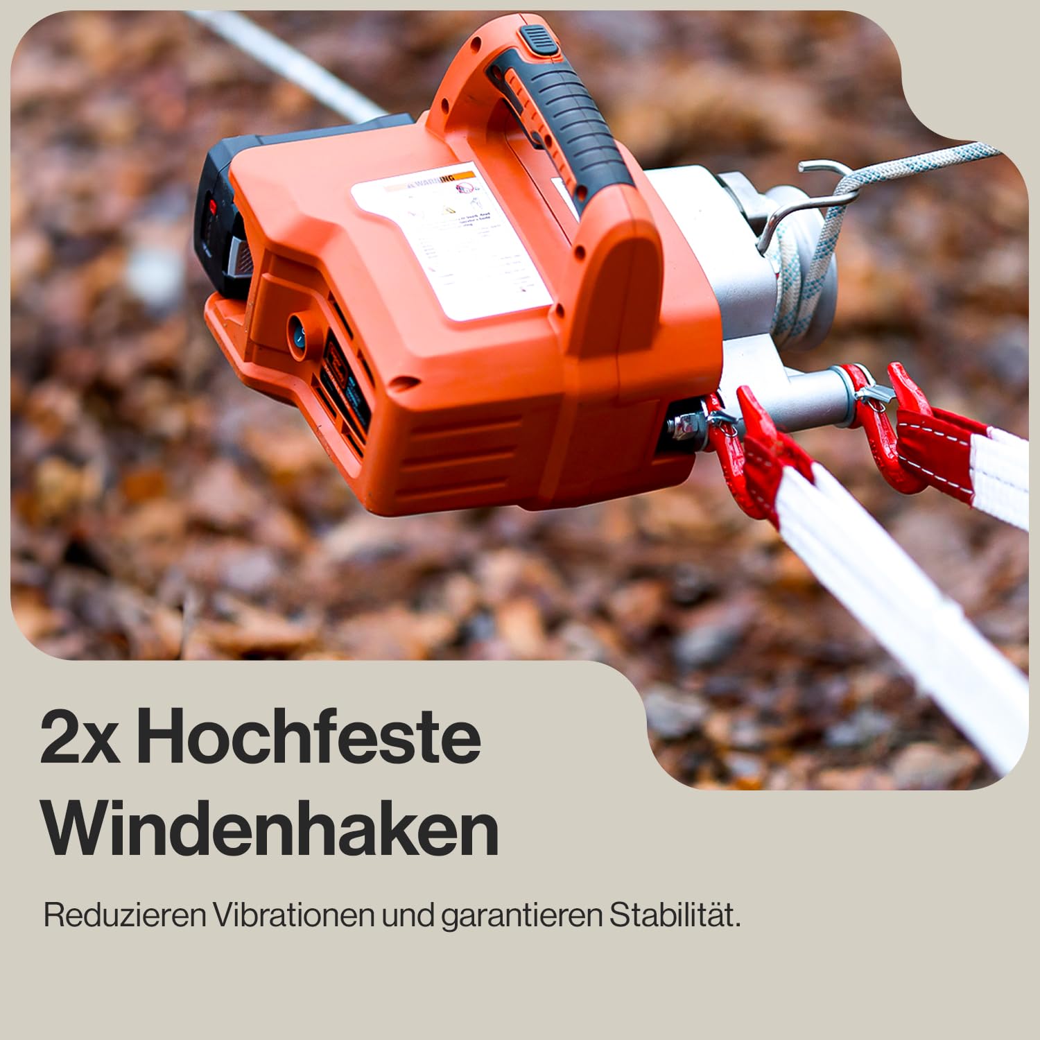 SuperHandy elektrische Spillwinde, 454–908 kg Zugkraft, Bürstenloser Motor | 48-V-Li-Ionen-Akku für kabellosen Einsatz; kompakt und mobil für Forst, Jagd, Gartenarbeiten und anspruchsvolles Gelände