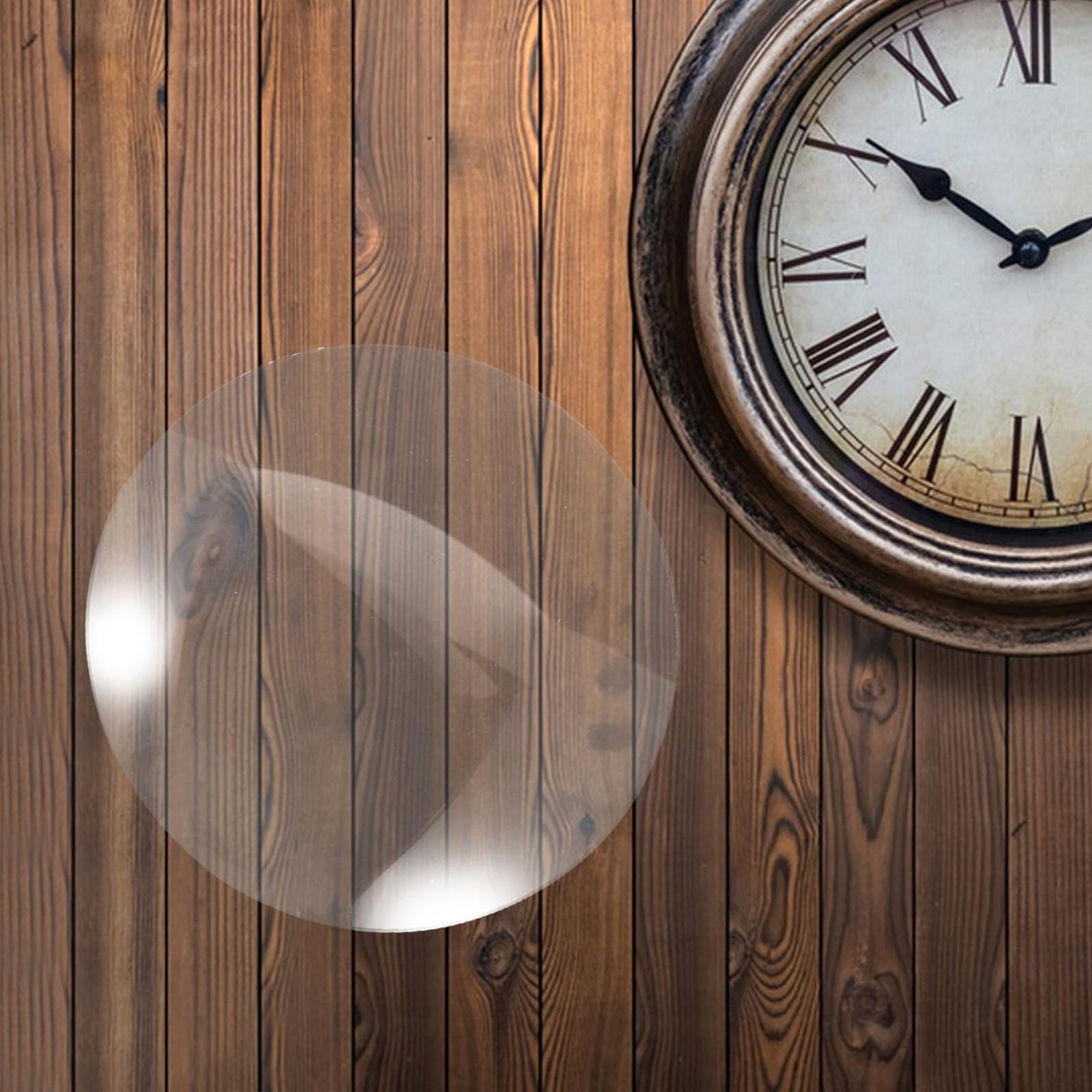 Sosoport Runde Uhr Frontglasabdeckung aus Glas 23,8cm Durchmesser Konvexe Runde Glasplatte mit Einfacher Montage für Selbstgemacht Uhr Reparatur und Heimdekoration