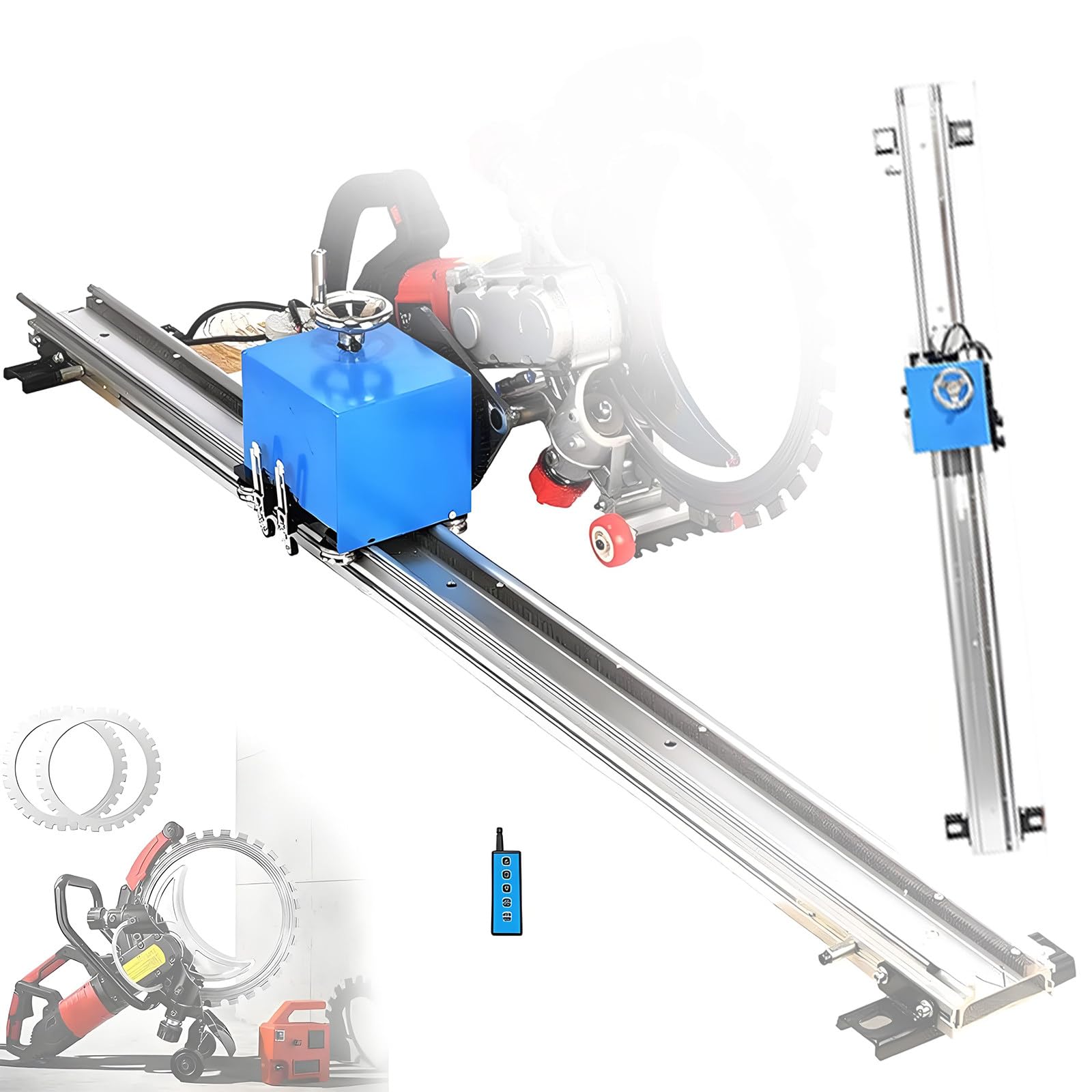 HuanSebesity Circular Saw Track Guide,Rail Guided Electric Ring Saw,Automatic Travel & Rotating Rocker Depth Adjustment,Heavy Duty for Reinforced Concrete,Tile and Brick Walls 3m