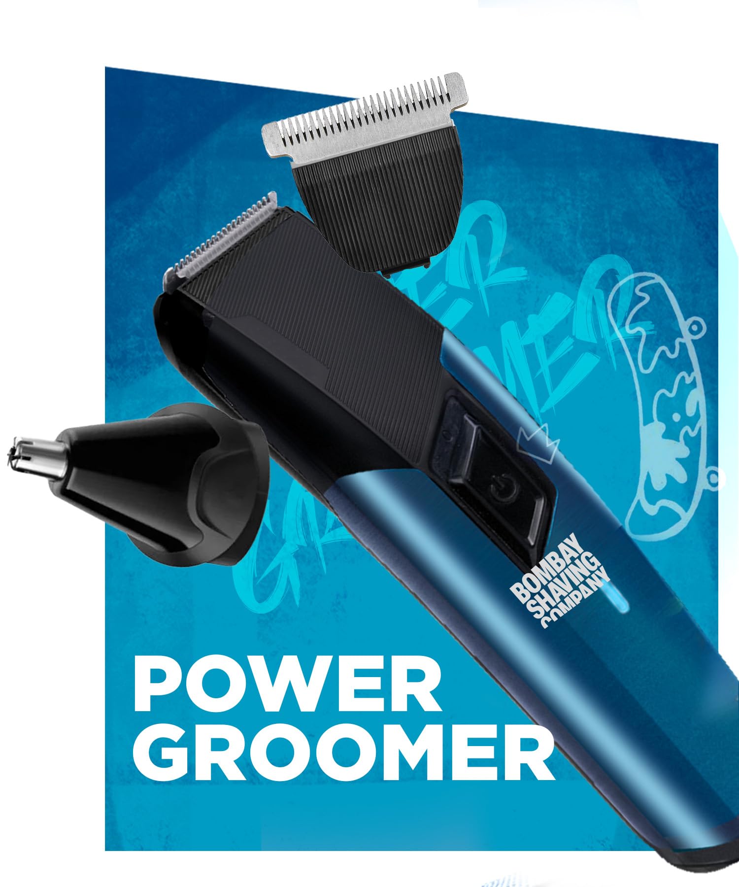 Bombay Shaving Company Trimmer 11 in 1 da uomo, tutto in uno, trimmer per tutto il corpo da uomo, tempo di ricarica di 90 minuti, tempo di esecuzione di 90 minuti, per capelli, orecchie, barba, corpo,