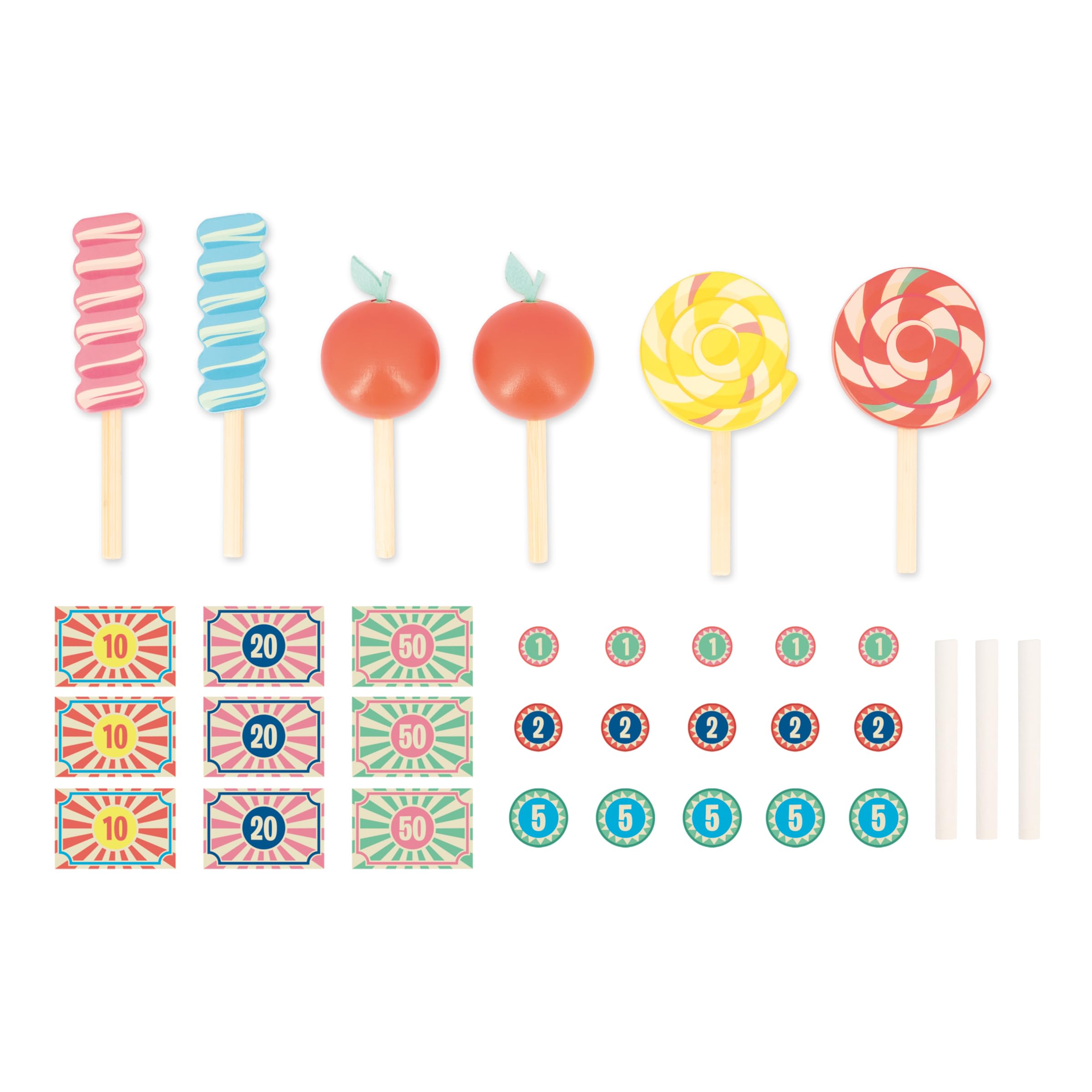 Janod - Tienda Infantil Applepop - Juego de Imitación con Caja Registradora - 19 Accesorios - Estimula la imaginación - Juguete de Madera FSC - Pintura al Agua - A Partir de 3 Años, J03350