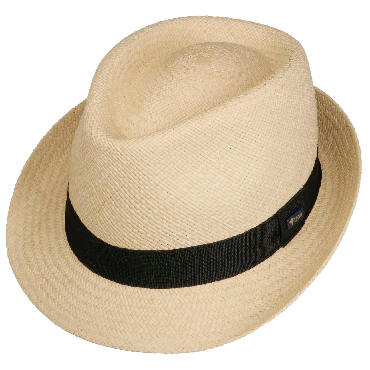 Lipodo Chapeau Panama Jaston Trilby Femme/Homme - Made in Italy en Paille de avec Ruban Gros Grain, Grain Printemps-ete Ete
