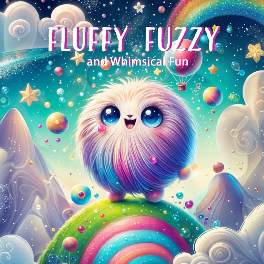 Fluffy Fuzzy and Whimsical Fun: Coloring Book for Adults & Teens Featuring adorable, whimsical creatures with soft, fluffy fur and magical, dreamy landscapes