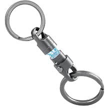 KeyUnity Titanium Magnetic Quick Release Keychain, One-Hand Detachable Connector for Car Keys, USB Drives and EDC, Gear, KA62 Compact-1 Pack