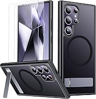 Vista 1 de SPIDERCASE Funda para Samsung Galaxy S24 Ultra con soporte invisible, magnética, a prueba de golpes, delgada, color negro