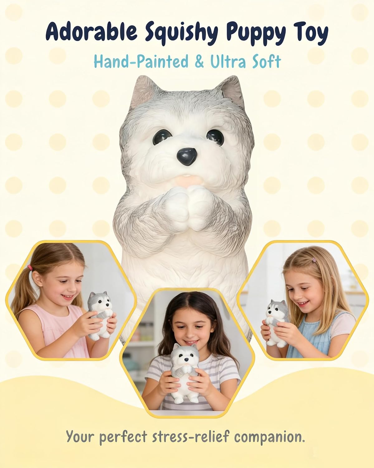 Jumbo Taba Squishy Dog – Adorable Handmade Stress Relief Toy, Soft Squeeze Teddy for Kids & Adults, Perfect Relaxing Fidget Gift (8.3 Inches)