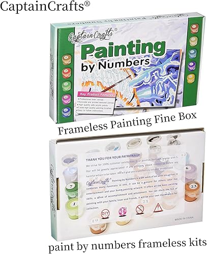 Miniatura 6 de CaptainCrafts Kit de pintura por números para adultos, pintura de árbol por números, lienzo sin marco, arte de bricolaje, pintura al óleo,