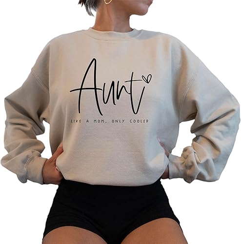 Miniatura 6 de Women's Long Sleeve Auntie Crewneck Sweatshirt Aunt Letter Print Graphic Shirts Pullover Tops Sage