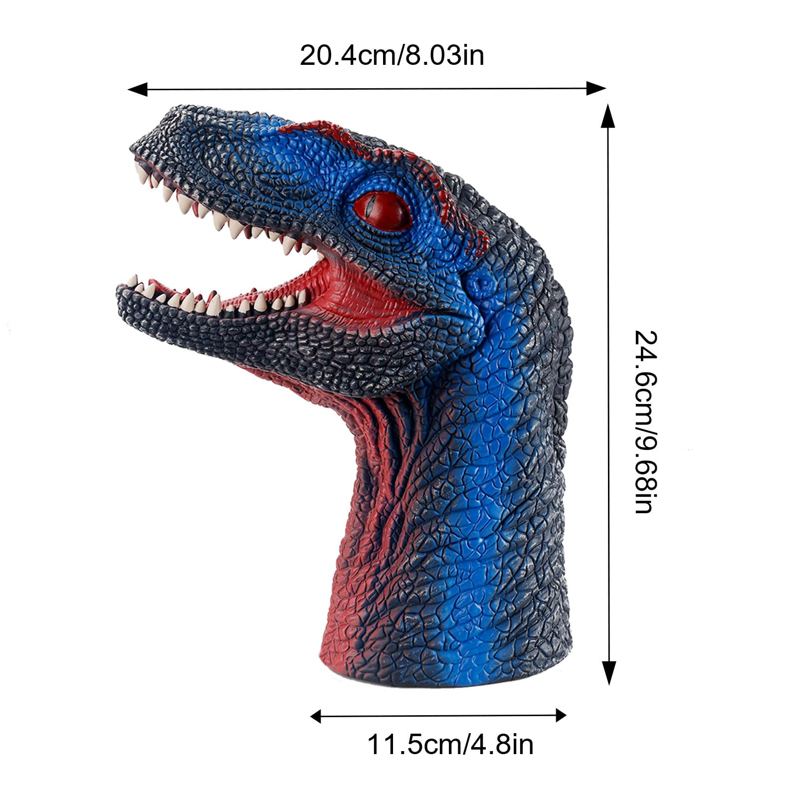 Andux Dinosaur Hand Puppet Realistic Soft Rubber Interactive Role Play Hand Puppet Toys DWST-01 (Velociraptor) - Image 2