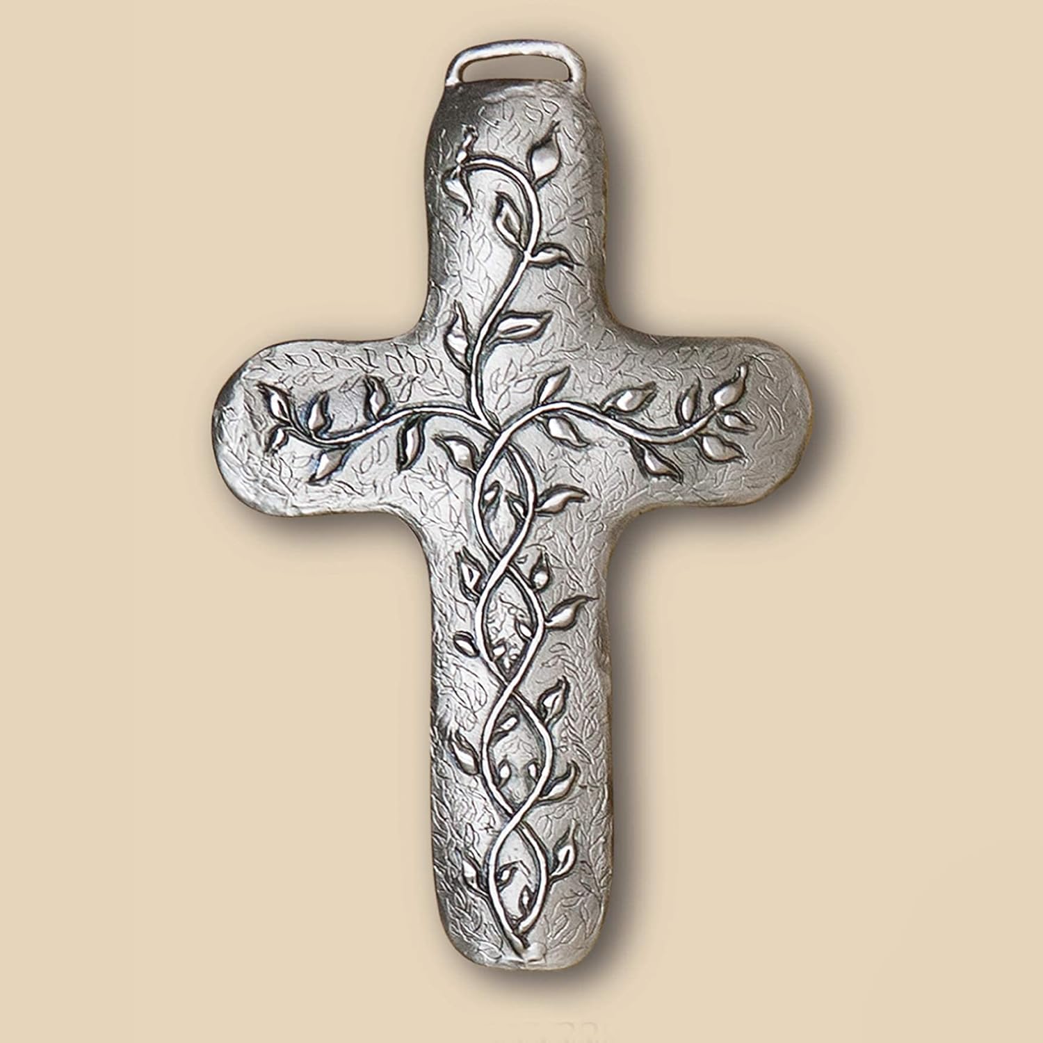 Cynthia Webb Designs Vine Cross I am the Vine, You are the Branches Wall Plaque Fine Pewter– Handcrafted in the USA