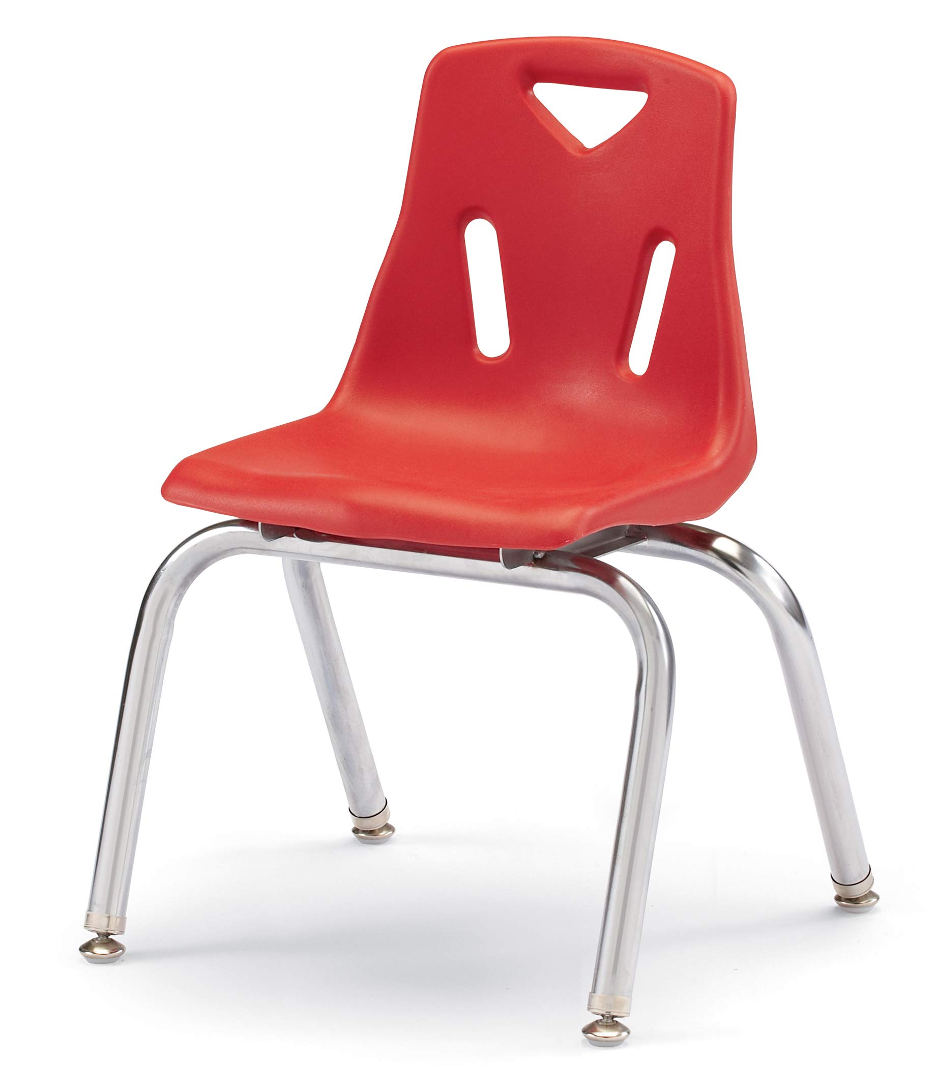 Jonti-Craft Berries 8144JC1008 Stacking Chair with Chrome-Plated Legs, 14" Height, Red