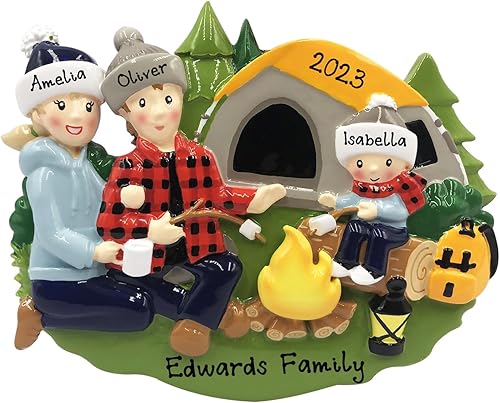 Miniatura 27 de Adorno personalizado para árbol de Navidad 2023 – Adorno de Navidad personalizado para familia de campamento – Adorno decorativo de familia feliz