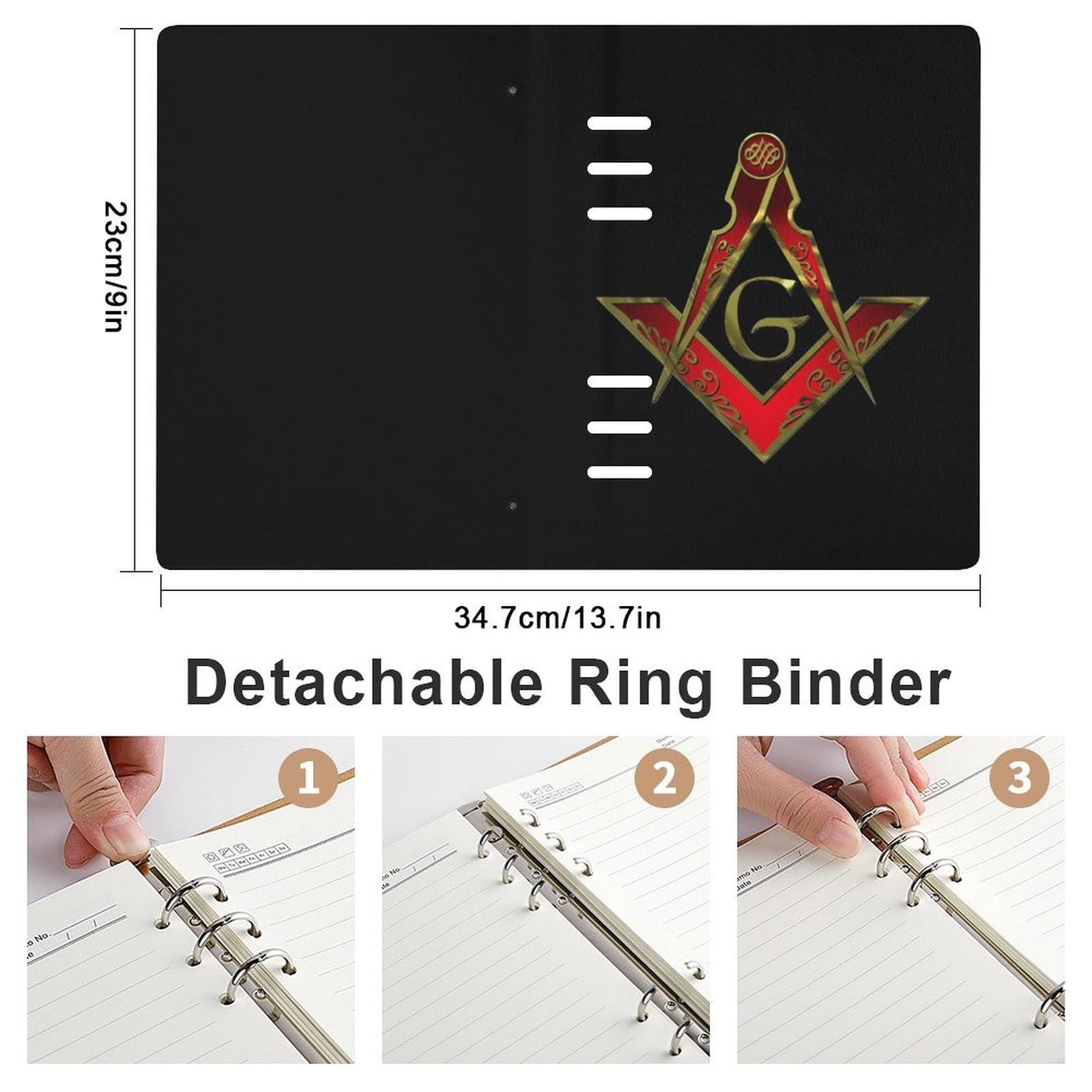 Cuaderno Espiral Microperforado Masónico, Cuaderno de Notas Tapa Blanda Impresión Bonitos Retro Unisex, Cuaderno de Viaje Duradero Carpetas de Primera Calidad ( Color : A14 , Size : 23X17.5X2.5CM )