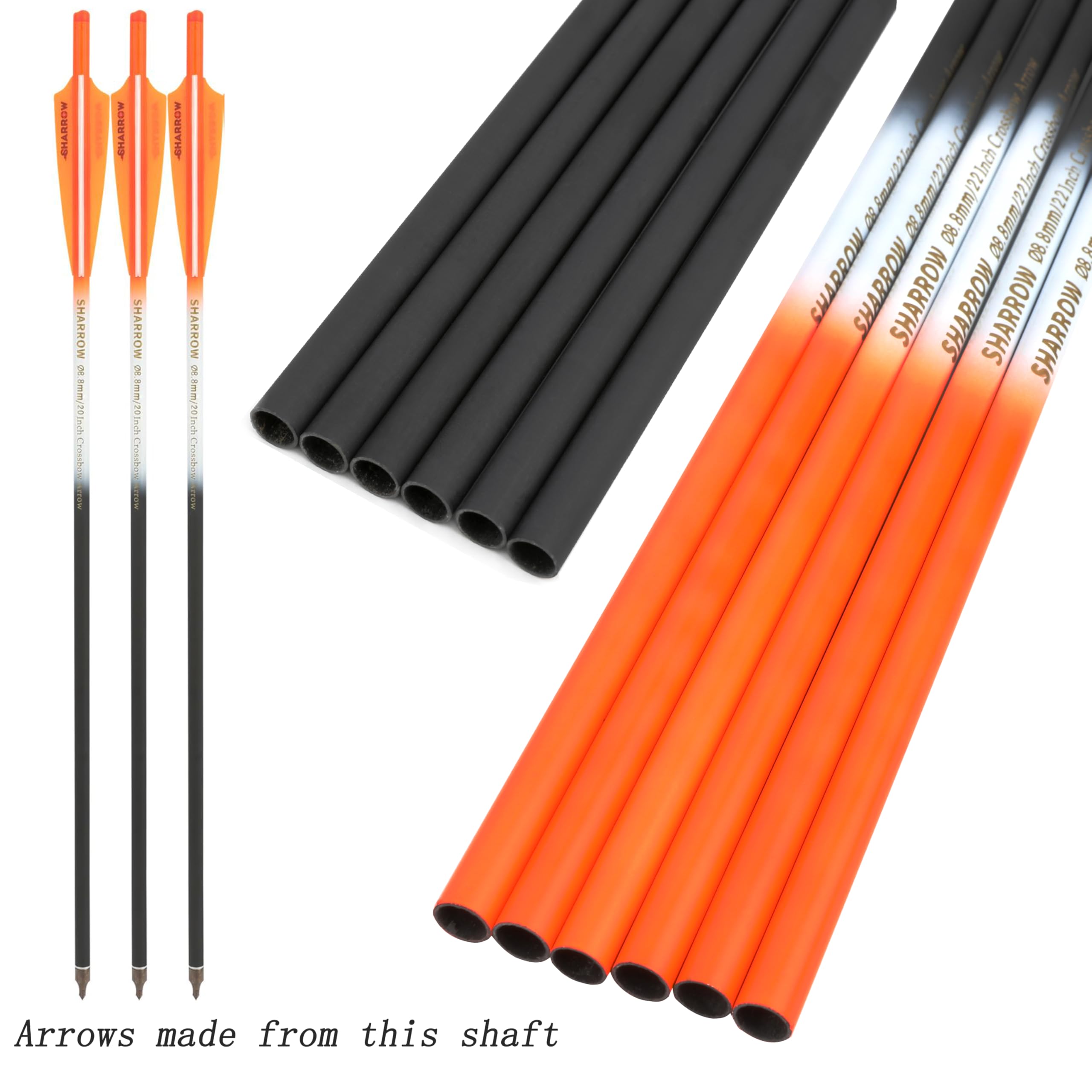 16/17/18/20/22 pollici arco balestra albero freccia fai da te caccia pratica bersaglio freccia albero tubo I.D. 7,6 mm 6/12/24pcs