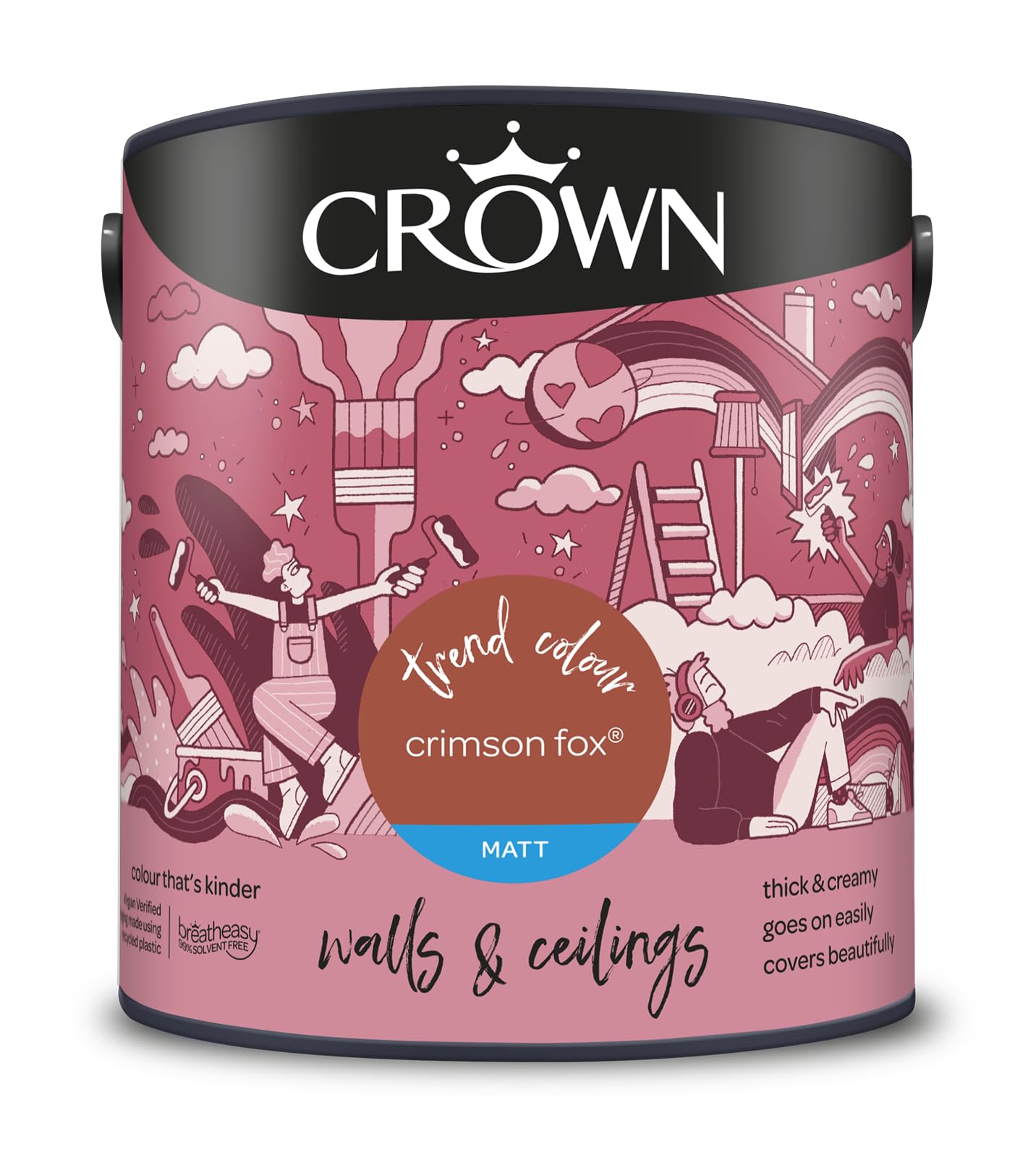 Crown Crimson Fox® 2.5L Walls & Ceilings Matt Emulsion