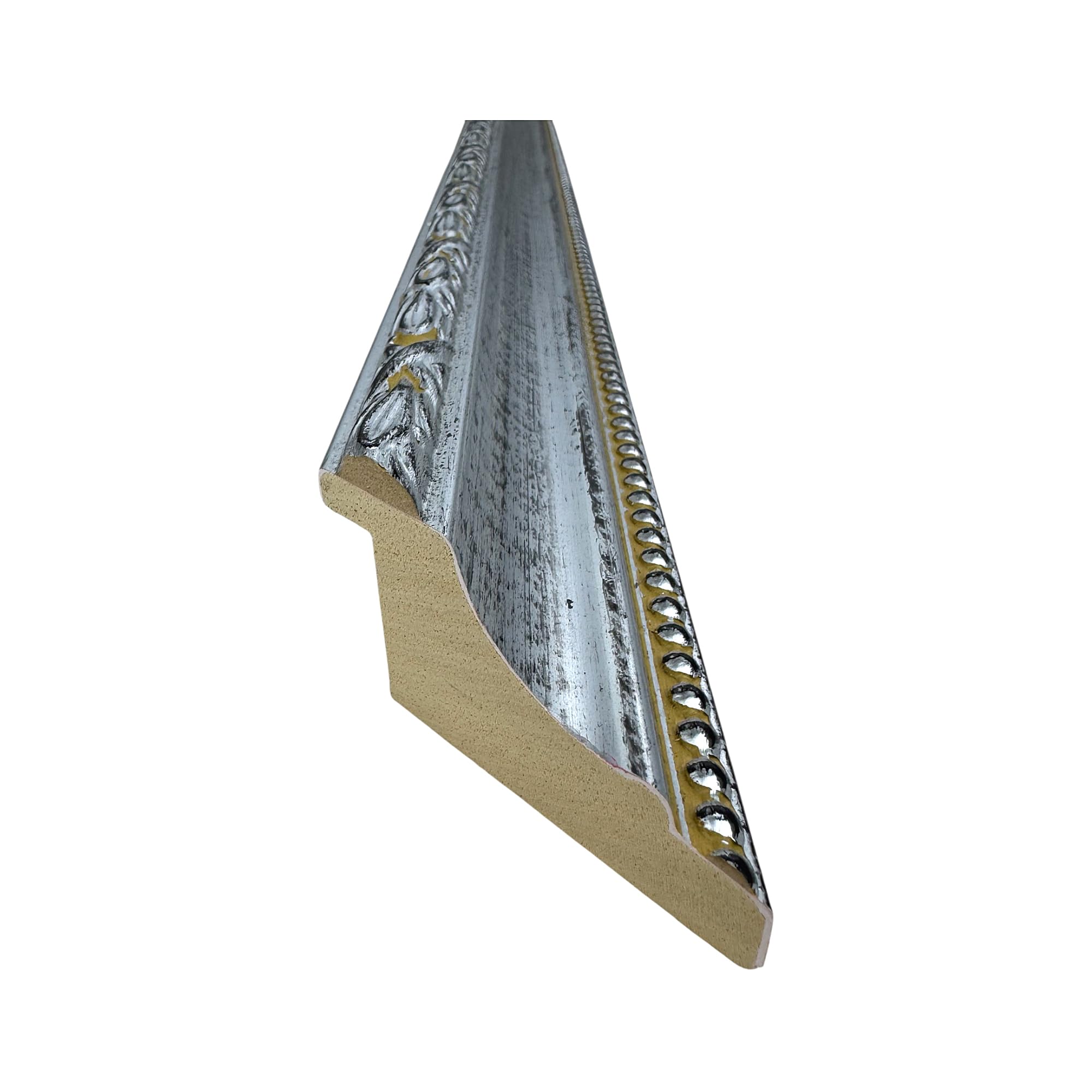 ITALIA CORNICI Maestri Artigiani - Cornice in Legno da Parete per Quadri Tele Floreale Nero Argento Made in Italy (40 x 40 cm)