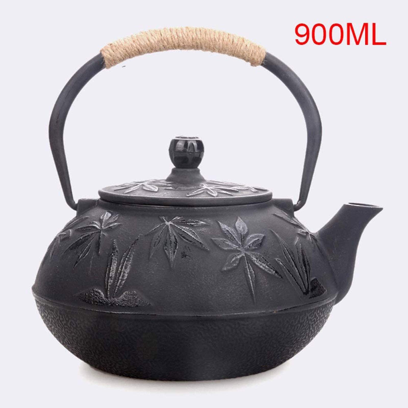 900ml Czarny Japoński żeliwny Czajnik Z Inicjatorem Do Luźnej Herbaty Liściowej I Teabagów, Tettubin Herbata Czajnik Płyta