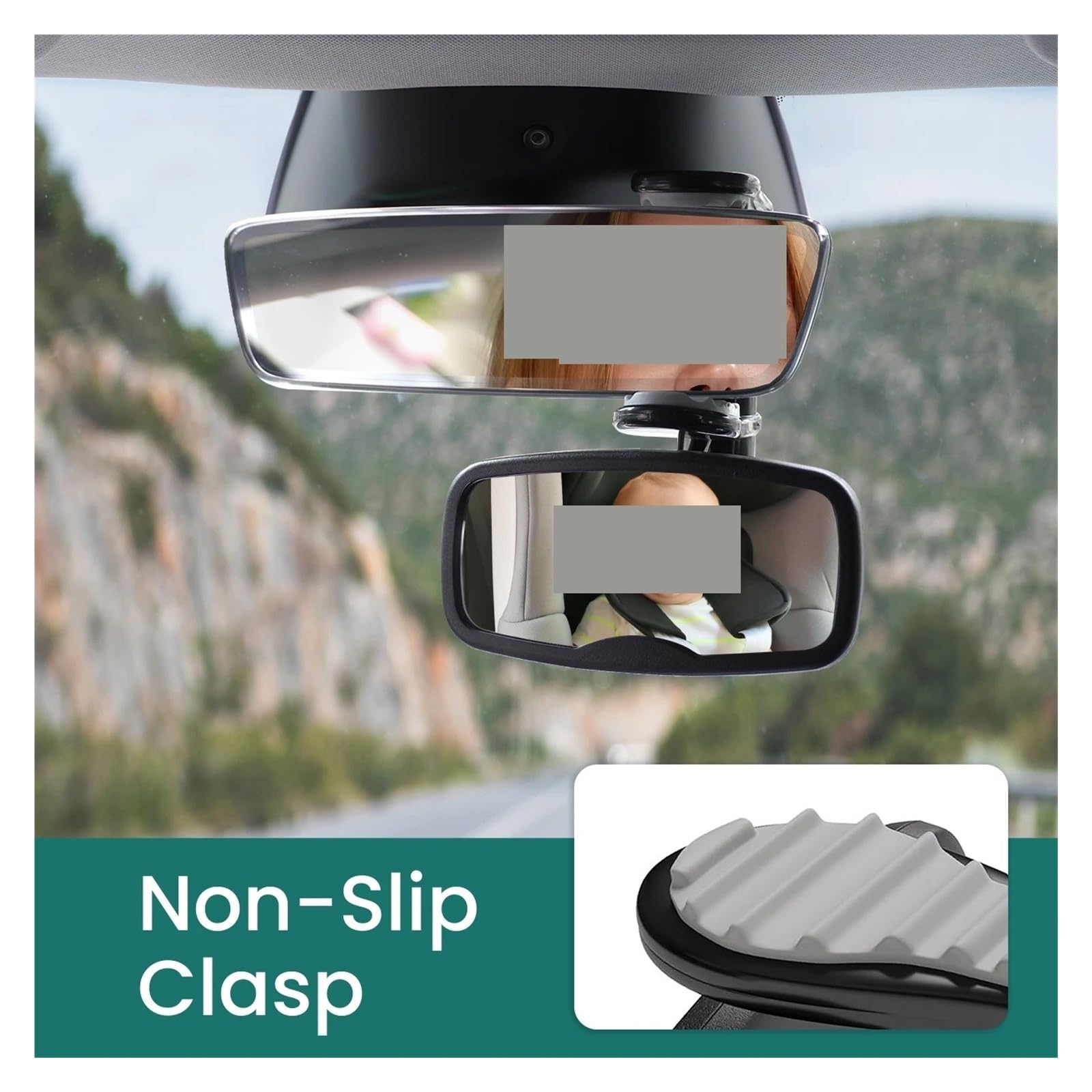 Retrovisors interiors panorámico 1 Y 2 Espejos Para Coche De Bebé Inastillables A Prueba Sacudidas Orientados Hacia Adelante Clip Para Lo Esencial Retrovisor interior coche