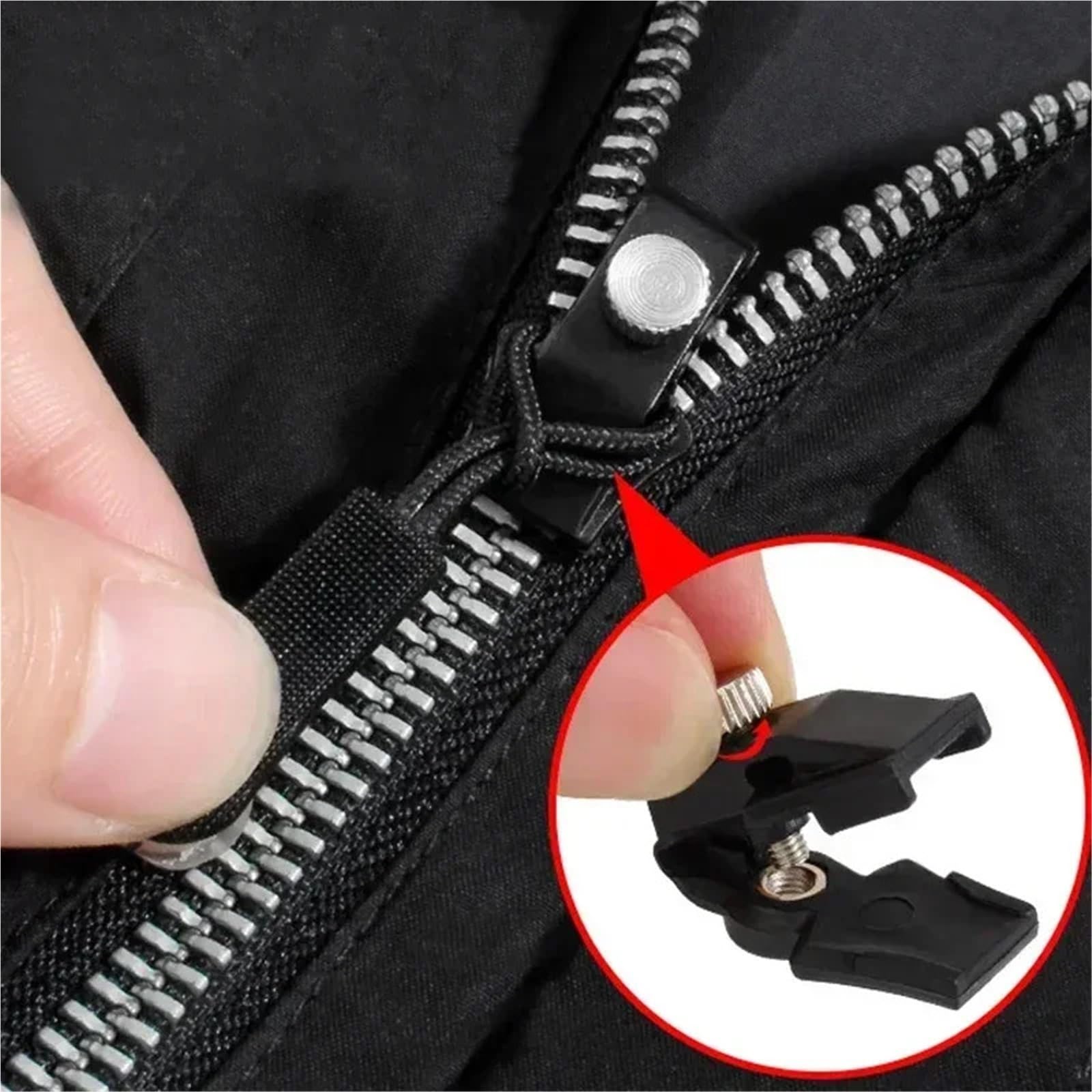Abnehmbarer Reißverschluss-Schieber Zipper Repair Kit Detachable Slider Pull For Jackets Luggage Bags Non-Slip Metal Zip Head DIY Sewing Supplies(100PCS,S)
