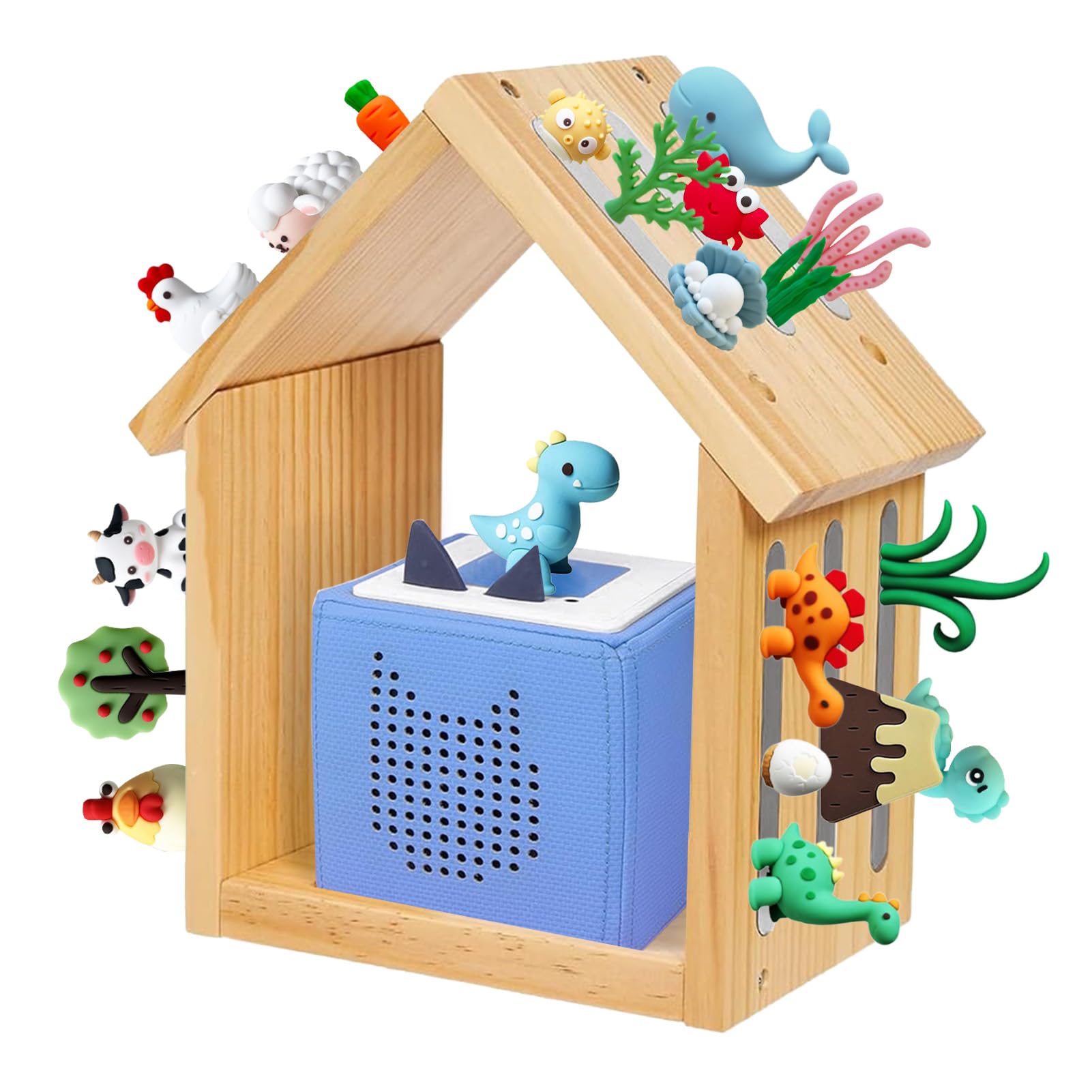 Étagère murale magnétique Toniebox en bois maison pour 24 figurines