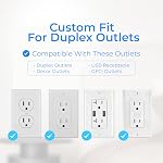 Chargeur mural de bandes de puissance à montage mural 6 Sortie 4 USB Ports (5V, 2.4A, 12W) et lumière de nuit 3-Sided Bande d'alimentation avec adaptateur Outlets espacés - Protecteur multi-dépannage pour le bureau intérieur