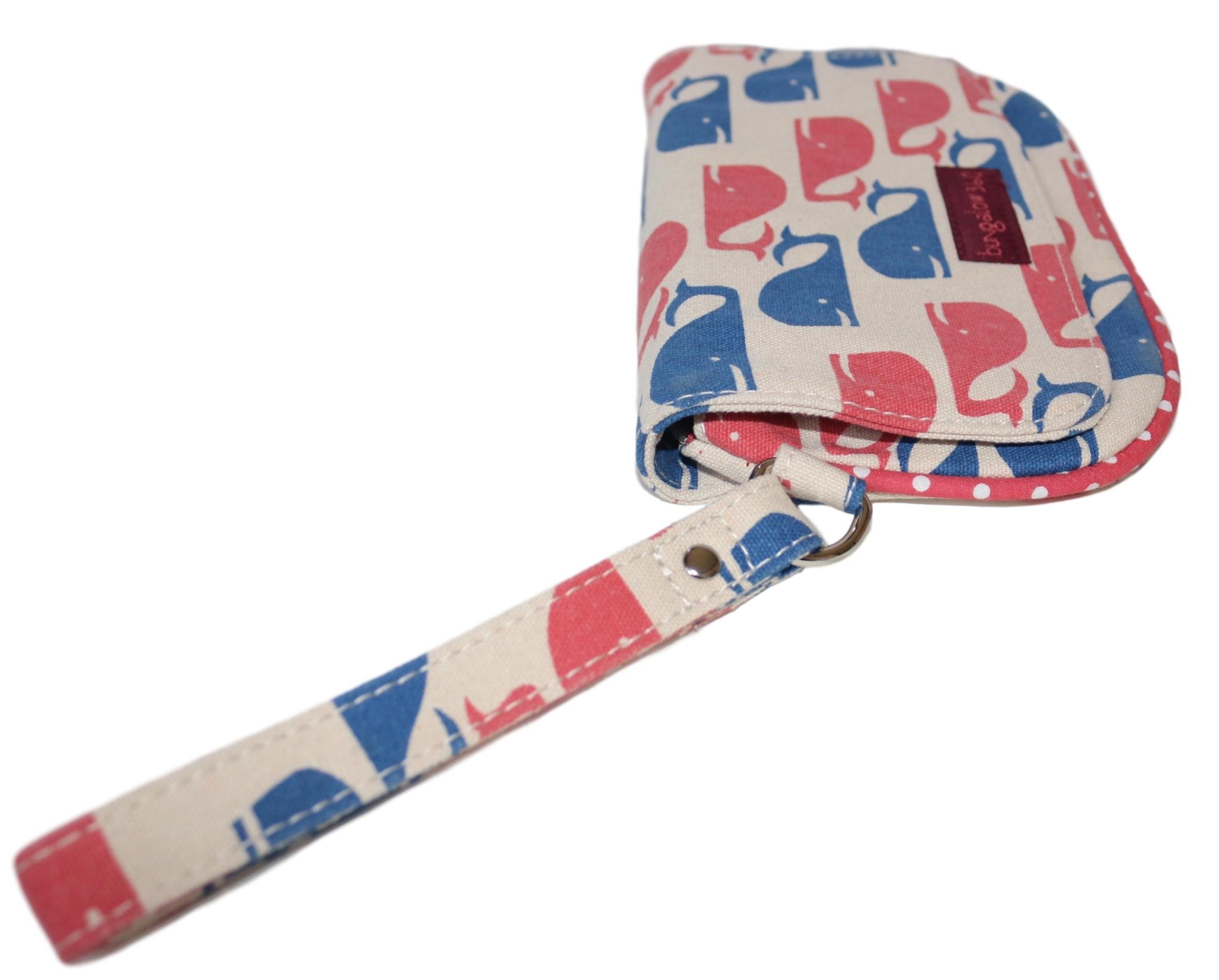 bungalow 360 Vegan Natural Canvas Wristlet (Whale)