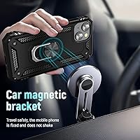 Vista 6 de ADDIT Funda para iPhone 13 Mini iPhone 13 Mini, con soporte de anillo, soporte magnético para automóvil, grado militar, resistente, para iPhone 13