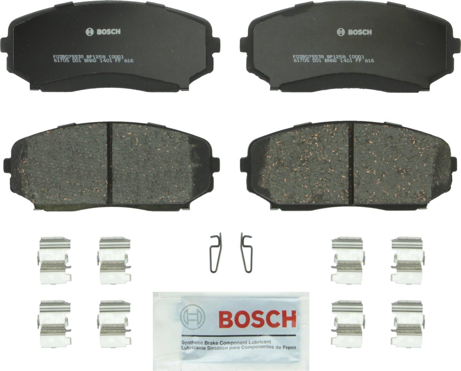 BOSCH BP1258 QuietCast Premium Semi-Metallic Disc Brake Pad Set - Compatible With Select Ford Edge; Lincoln MKX; Mazda CX-7, CX-9; FRONT