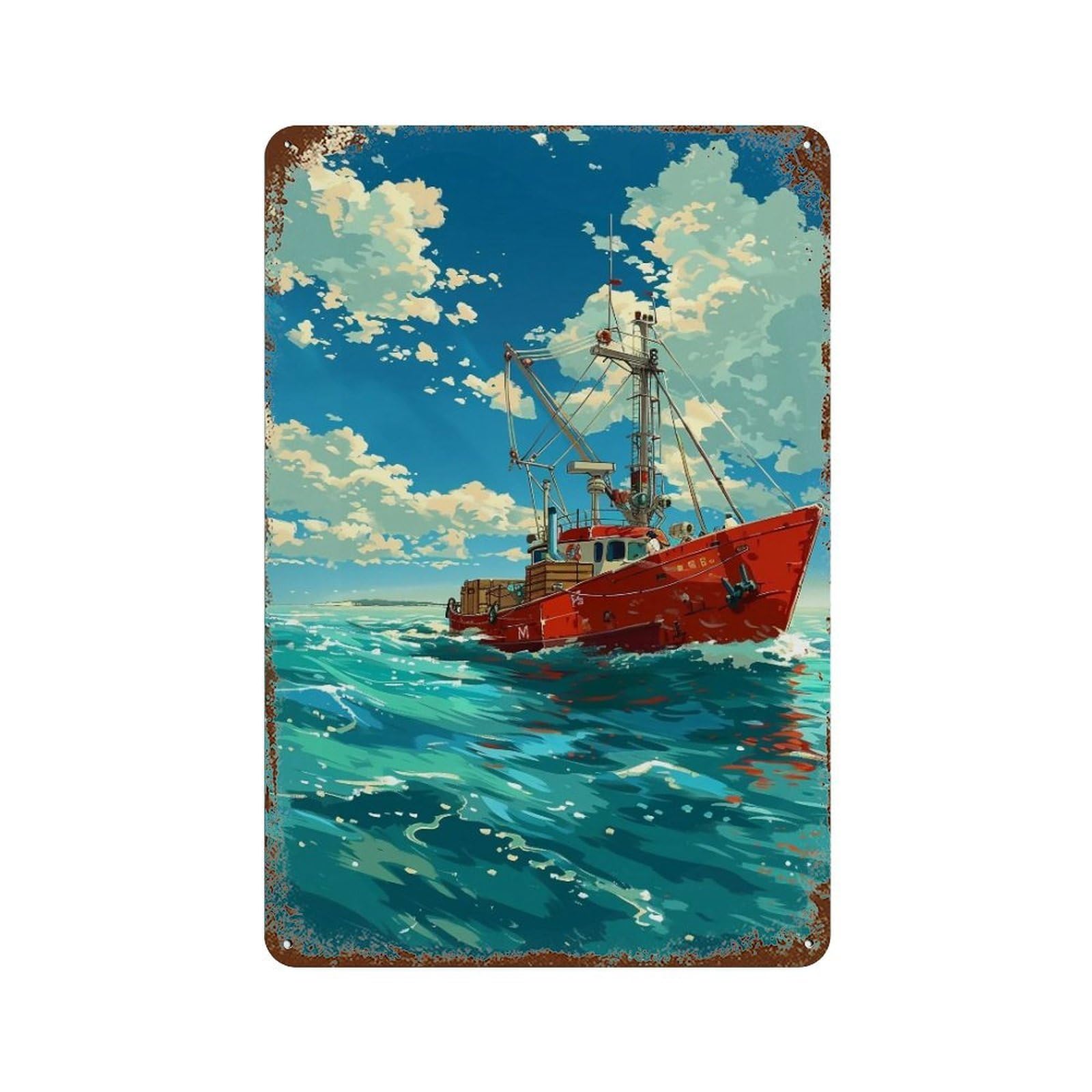 HDURYEYRYY Voyage Under Cumulus Skies 04 Wall Retro Iron Vintage Art Metal Tin Sign Poster Modern Home Cofffee Club Art Bar Shop Decor 30x20cm