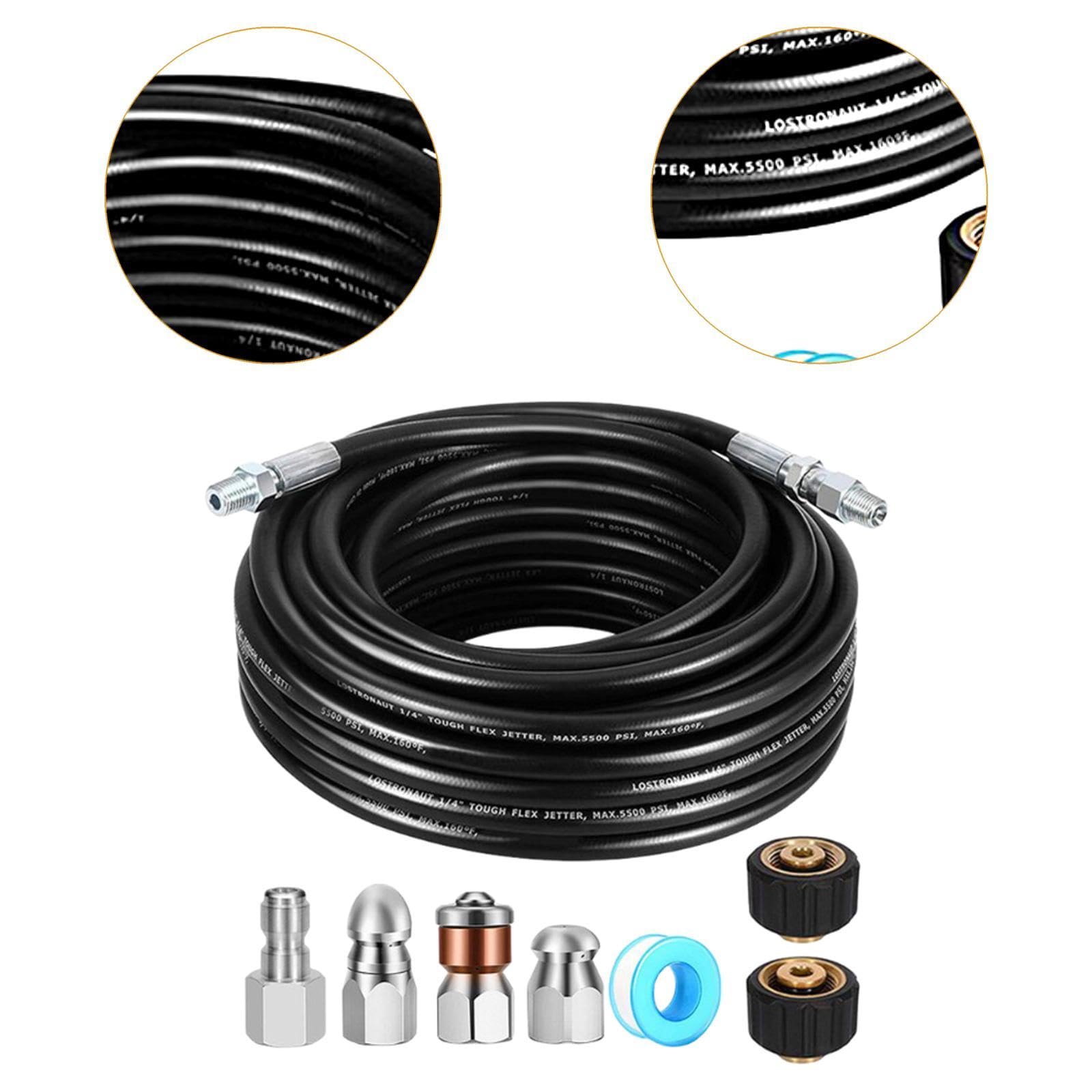 Abflussreinigungsschlauch Set, Hochdruckreiniger Zubehör, Wasserrohr, Metallmaterial für Autopflege, Haushalt, Außenbereich, Style H