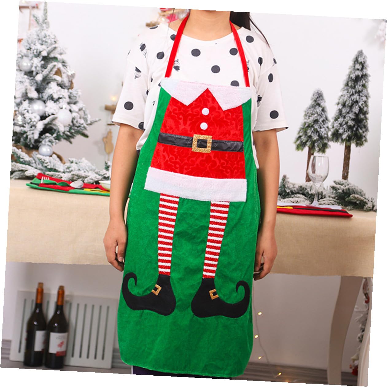 2 Delantales Navideños para Mujer Tamaño Único Material Resistente Baberos de Cocina para Hornear y Decoración Festiva Reutilizables y Fáciles de Lavar Ideales para Cocina y