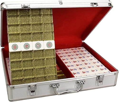 Miniatura 1 de inBEKEA Newest Tile Games Mahjong Set 3 Mahjong Set Hard and WearResistant Material Metal Packing Box Mahjong Game