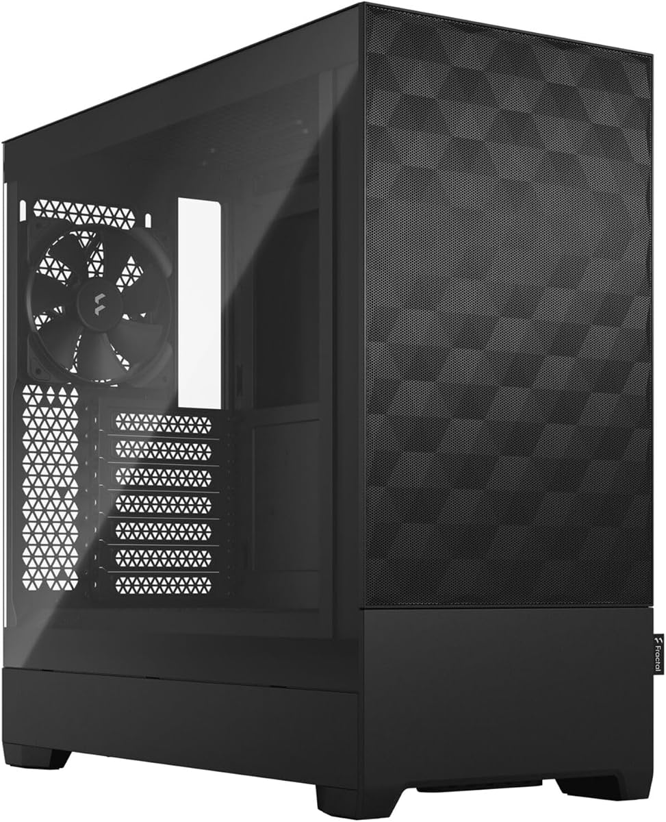 Fractal Design Pop Air Black - Tempered Glass Clear Tint - Honeycomb Mesh Front – TG side panel - Three 120 mm Aspect 12 fans included – ATX High Airflow...