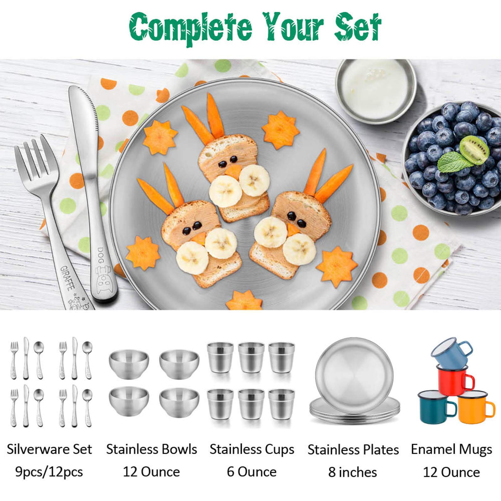 Lot De 4 Assiettes Circulaires En Acier Inoxydable 3 Compartiments - Vaisselle Enfants Contrôle Portions - Idéales Camping Et Repas Equilibrés