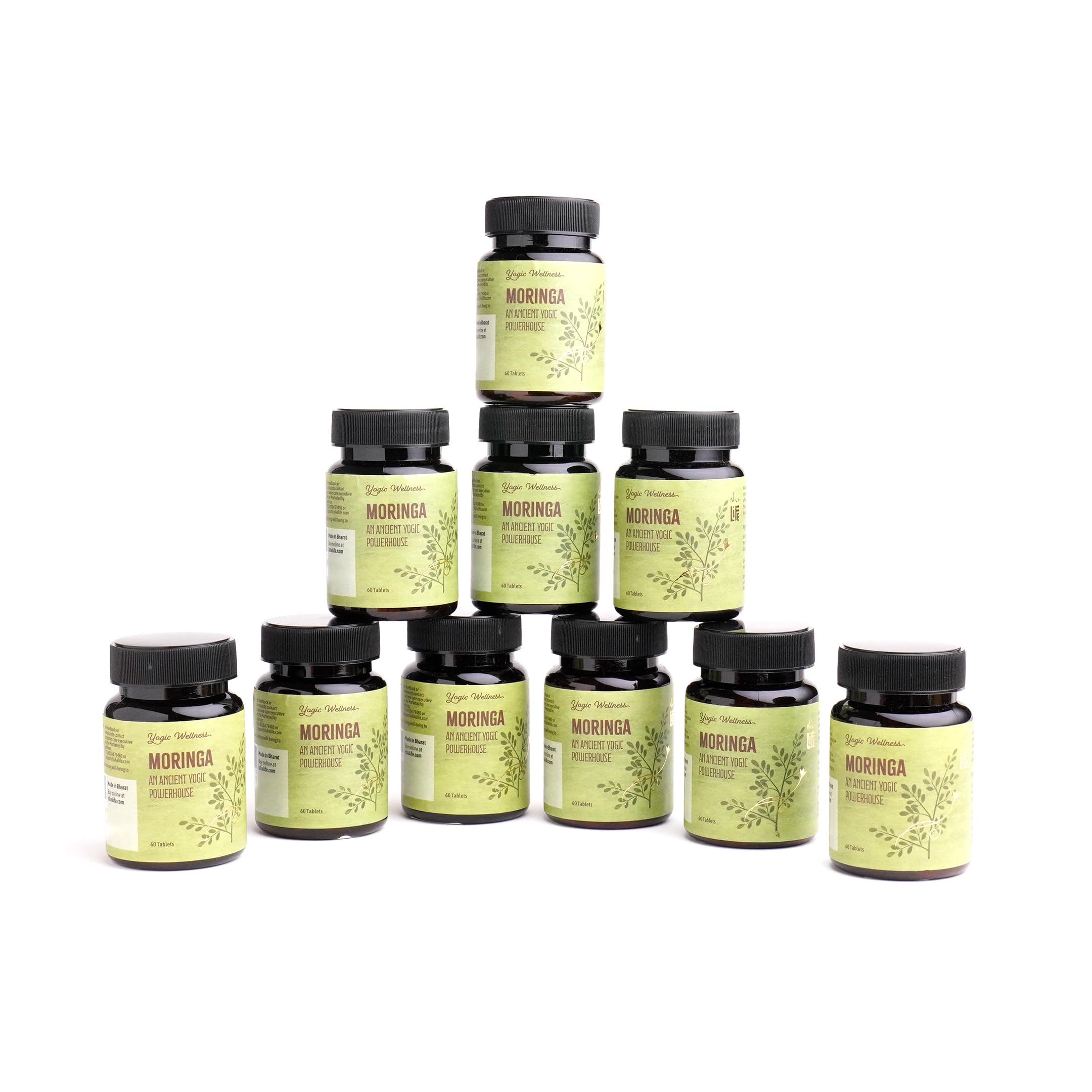 Isha Life Moringa Tablets - Pack of 10 (60 Pcs each) | Drumstick Leaf Powder In Each Tablet | Rich in Protein, Vitamins & Minerals | For Overall Vitality