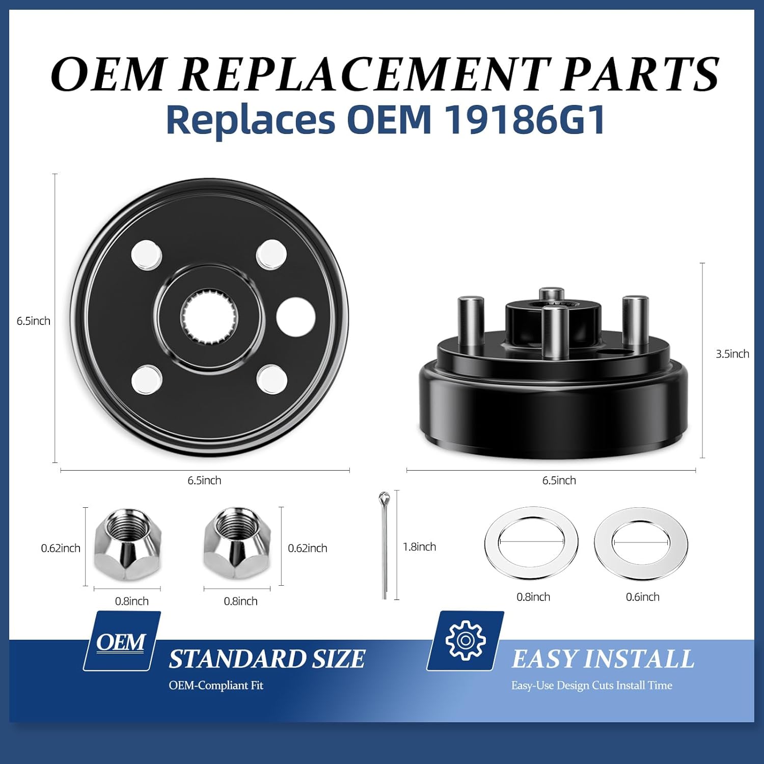 Golf Cart Brake Drum/Hub Assembly for EZGO