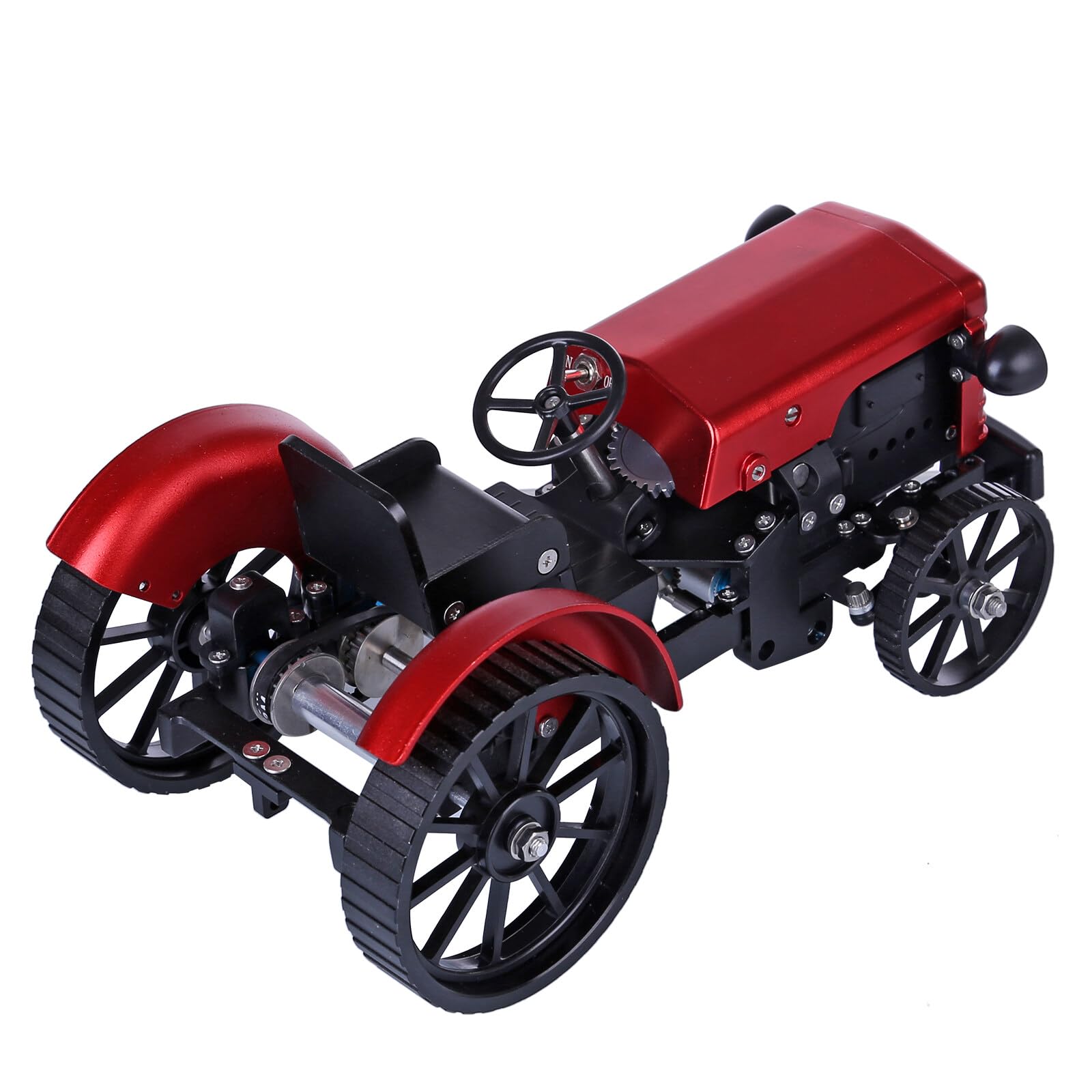 Mini trattore elettrico fai da te in metallo modello meccanico CNC di precisione Engineering kit di costruzione di trasmissione modello dimostrativo per adulti ingegneri hobby