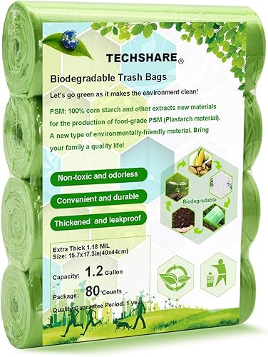 Bolsas de basura pequeñas de 1.2 galones, mini bolsas de basura sin perfume, a prueba de fugas, 80 unidades para baño, cocina, oficina, basurero, se