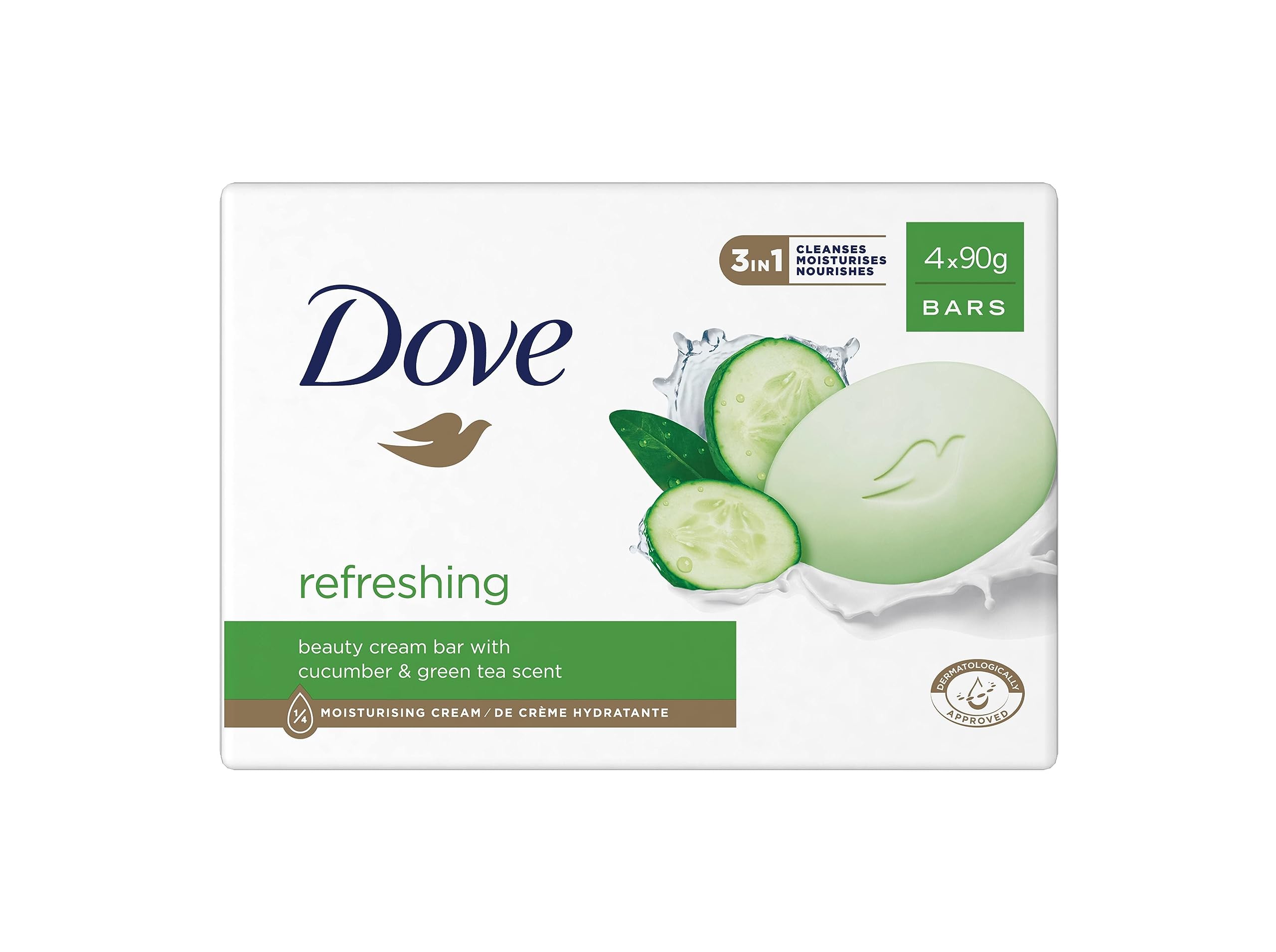 Dove Seife Refreshing Soap Bar (4 x 90 g)