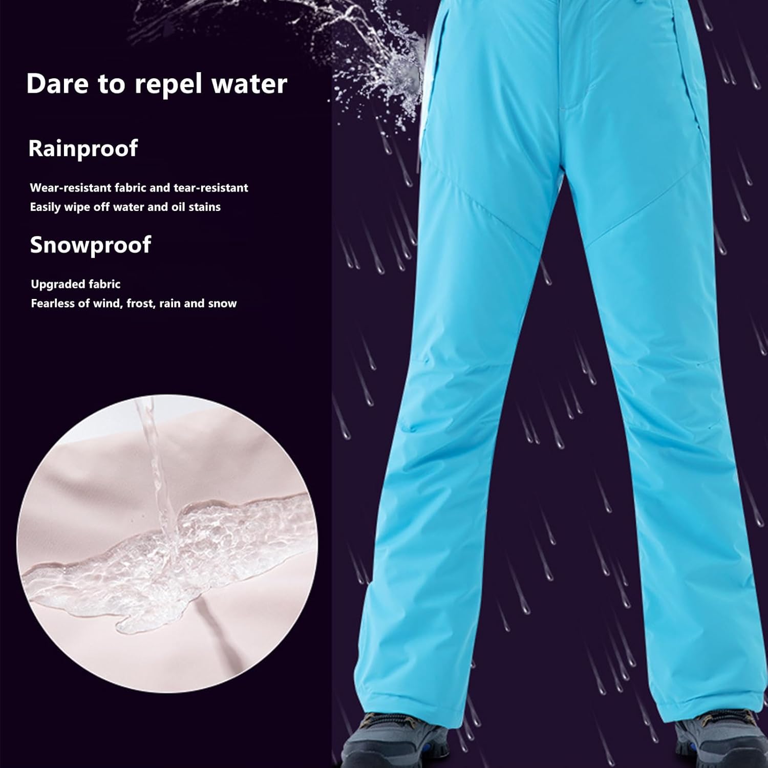 Unisex Snow Bib Pants for Women Waterproof Insulated Windproof Insulated Overalls Pants Outdoor Snowboard Pant