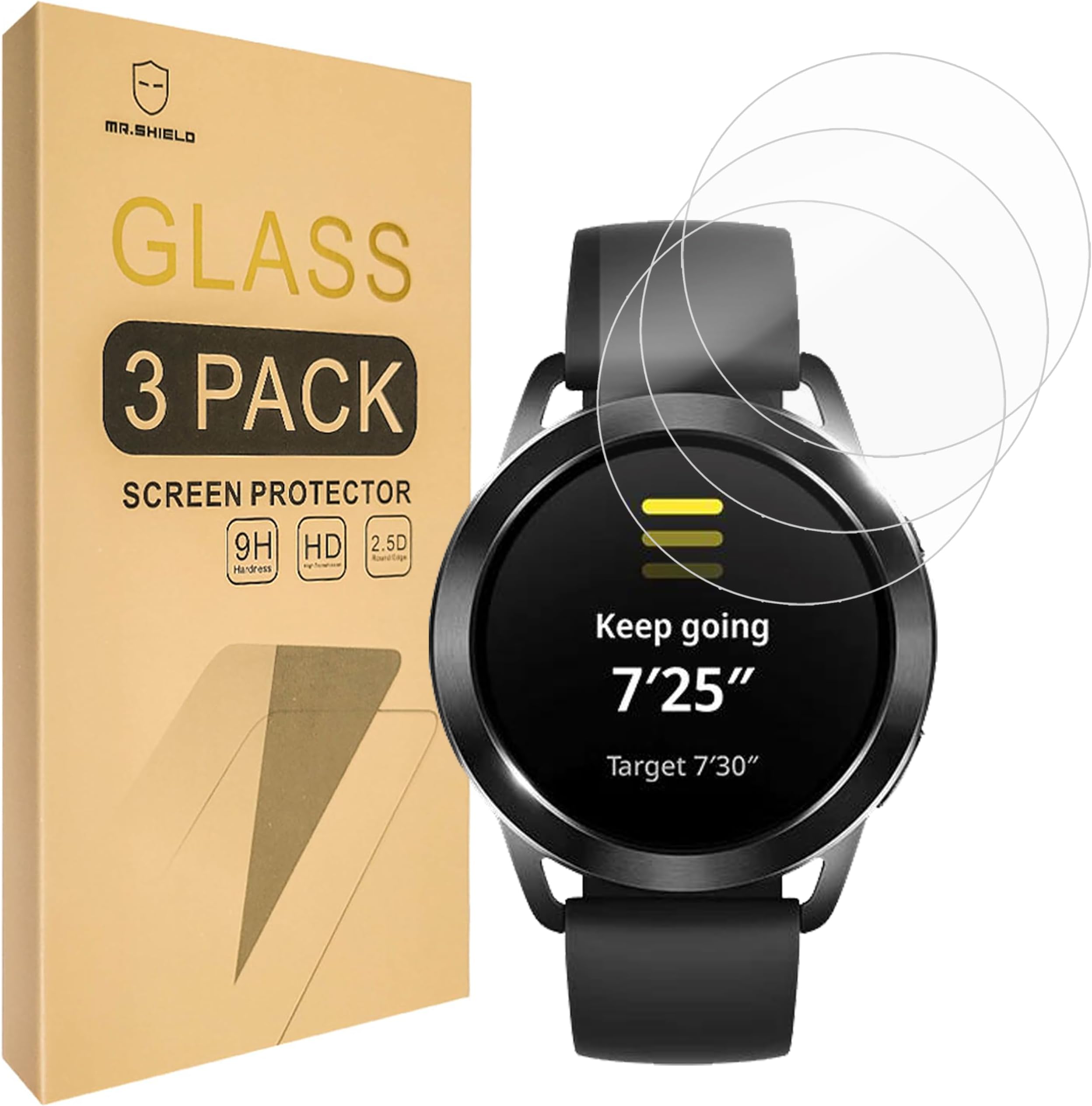 Screen Protector compatible with Xiaomi Watch S3 [Tempered Glass] [3-PACK] [Japan Glass with 9H Hardness]