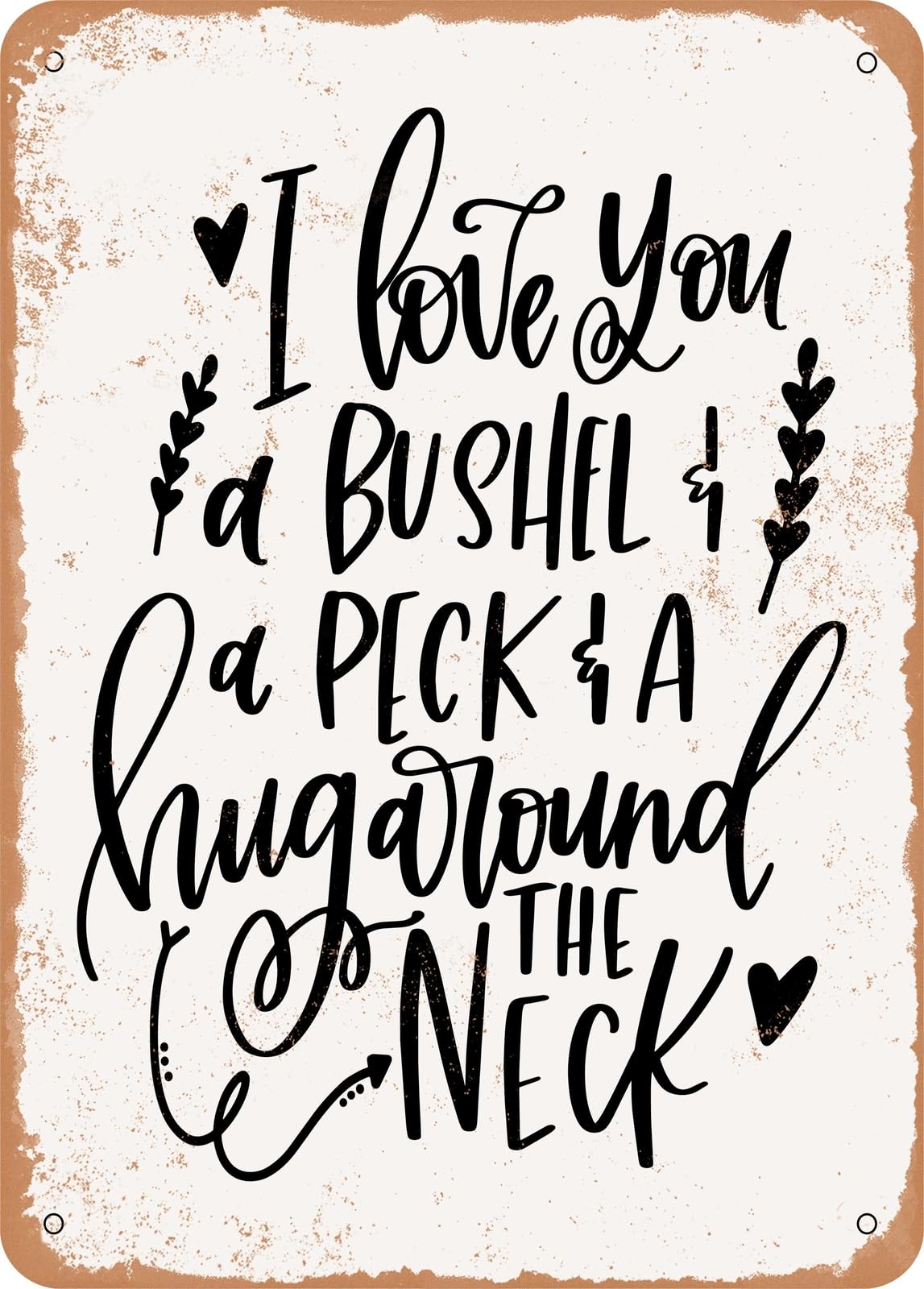 Metal Sign - I Love You - 2 - Vintage Rusty Look home decor