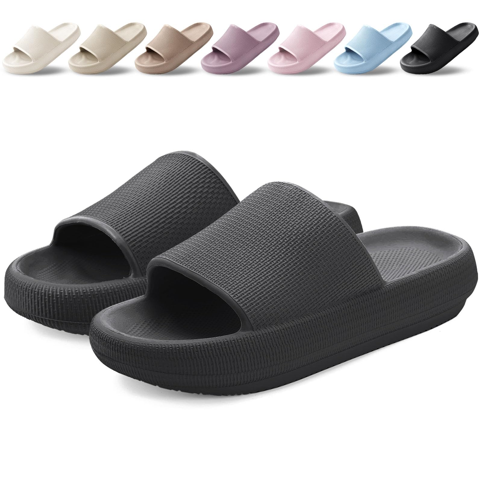 BAXIWUY Badelatschen Damen Badeschuhe Herren Schlappen Badeschlappe Cozislides Original Slippers Rutschfest Hausschuhe Sommer Pantoletten Wolkenschuhe Flip Flops Indoor/Outdoor