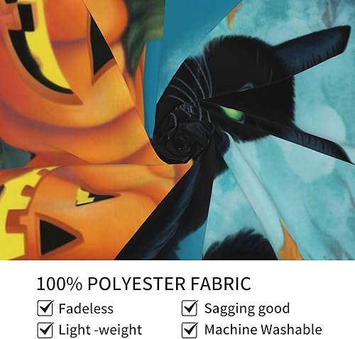 Miniatura 7 de Nameapo Tapiz de arce de Halloween con gato negro para dormitorio, tapiz colgante de pared para sala de estar, dormitorio, manta para decoración del