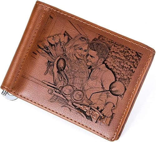 Billetera para hombres 2 carteras plegables personalizables cartera de fotos texto personalizable Marrón claro para hacer bocetos 35by45in