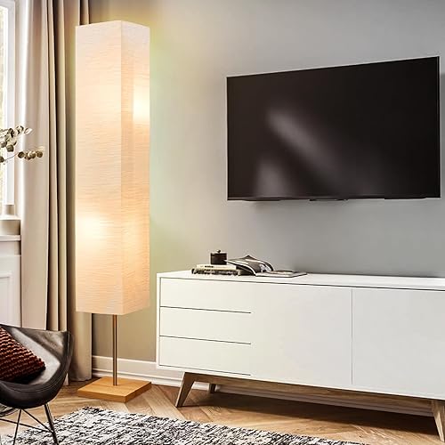 Miniatura 4 de GyroVu Lámpara de pie de 65 pulgadas para sala de estar, lámpara de pie regulable de 3 vías para dormitorio, lámpara de pie de esquina para oficina