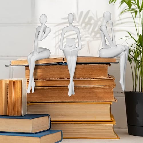 Miniatura 4 de Estatua de Thinker - Escultura de arte abstracto, figuras coleccionables de resina dorada para el hogar, sala de estar, oficina, estante, gran idea