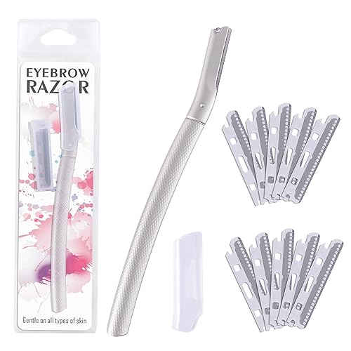 Maquinilla de afeitar de metal para cejas con cuchillas de repuesto, herramienta de dermaplaning para pieles sensibles, afeitadora de seguridad para disponible en Yaxa Peru