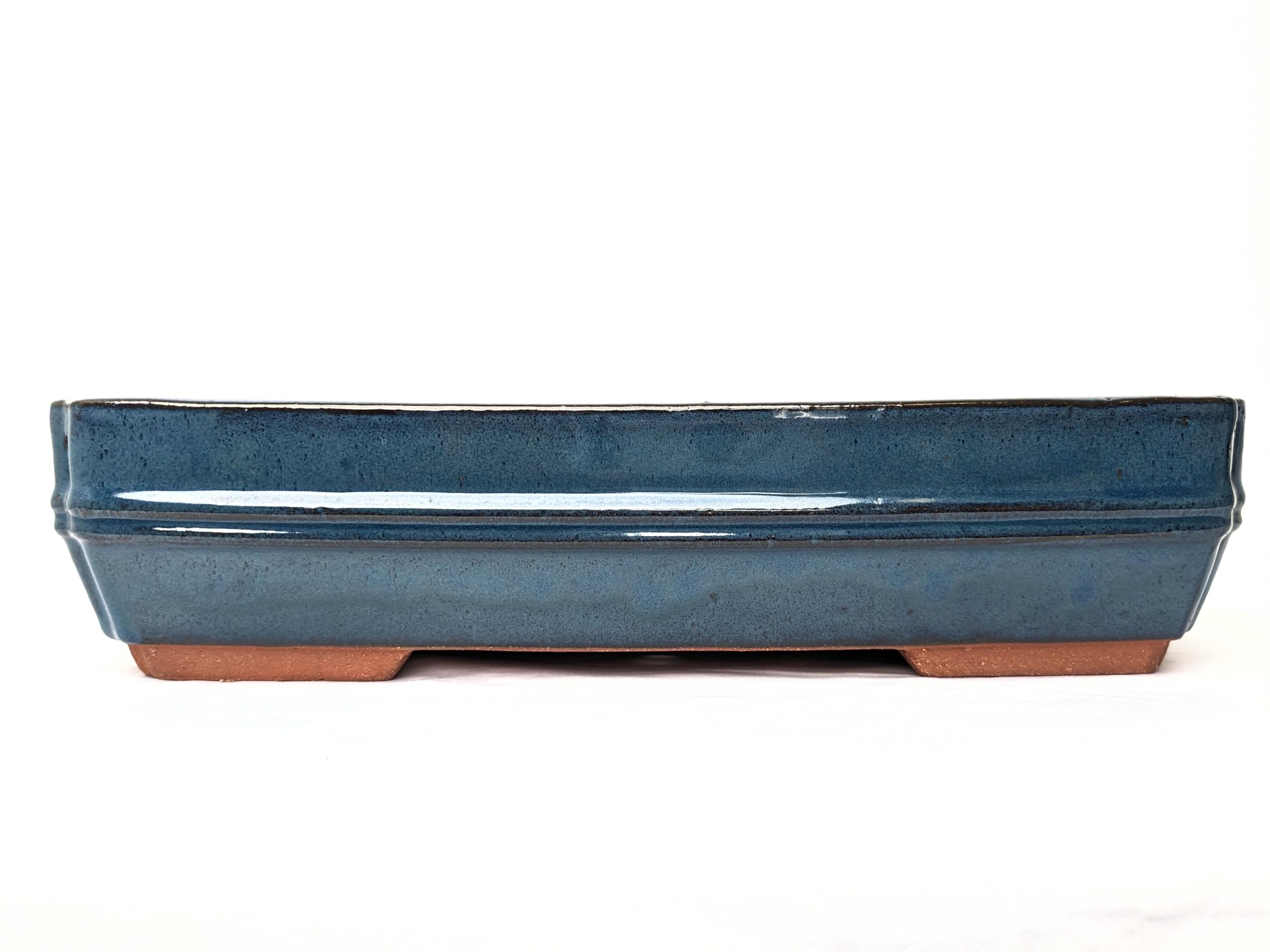 Glazed Ceramic Bonsai Pots without trays (Blue, 38cm)