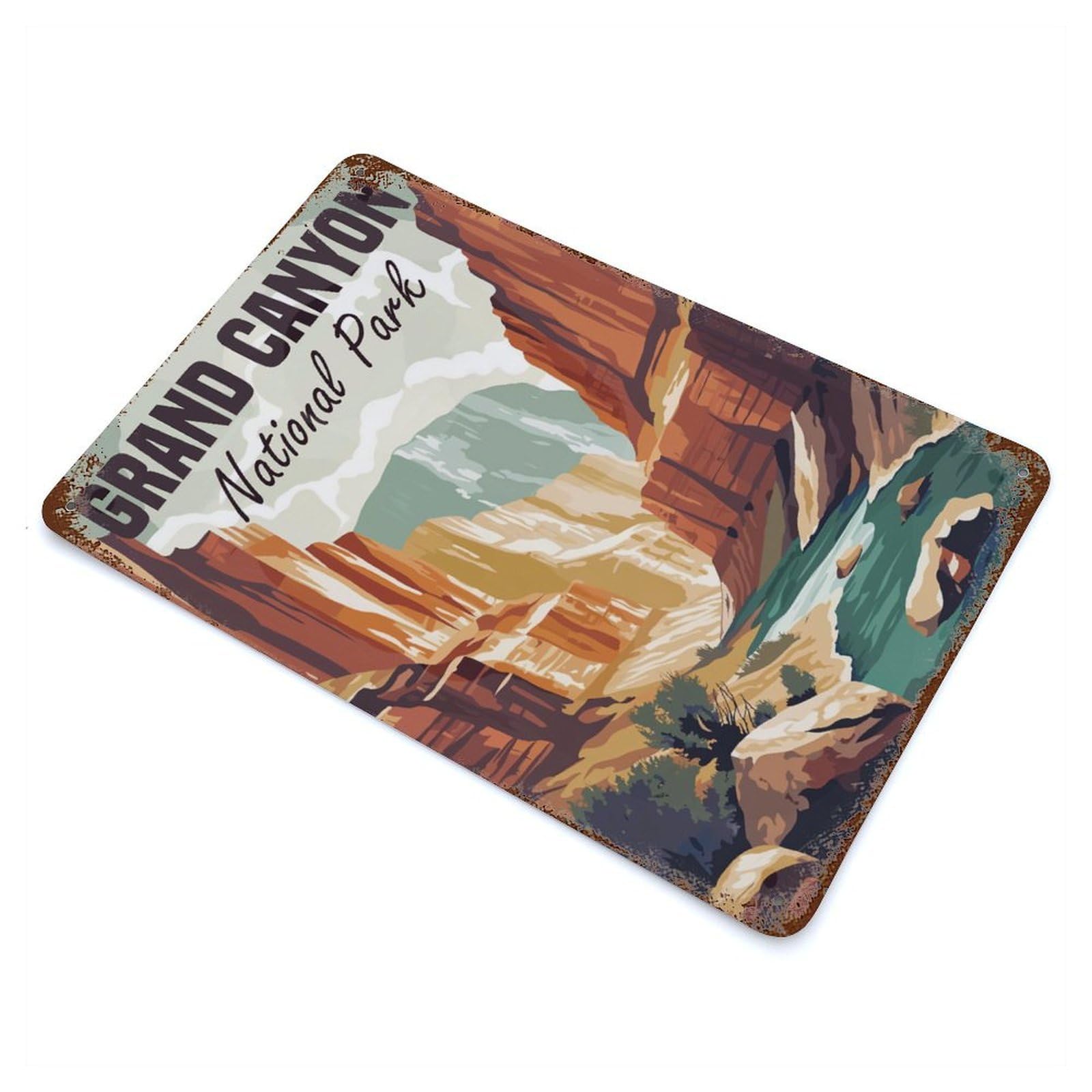 Decorative Tin Sign Grand Canyon National Park 11.8"x7.9", Vintage Wall Decor for Pub, Kitchen And Man Cave Decor